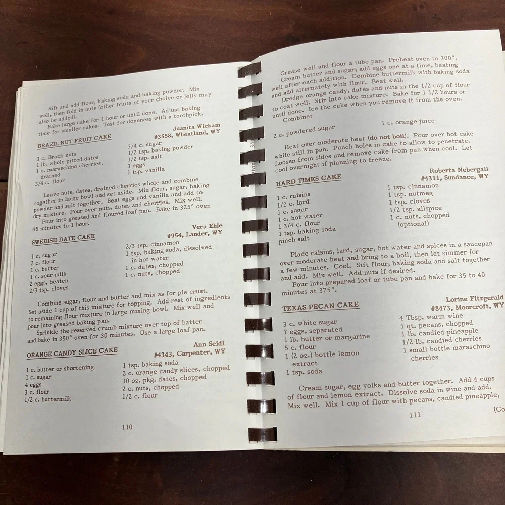VTG VFW Ladies Auxiliary Wyoming Regional Cookbook 1990 Centennial Edition Comb